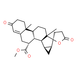 ChemSpider 2D Image | Methyl (4bS,7S,7aS,8aS,8bS,8cR,9R)-4a,6a-dimethyl-2,5'-dioxo-2,4,4',4a,4b,5,5',6,6a,7a,8,8a,8b,8c,9,10-hexadecahydro-3H,3'H-spiro[cyclopropa[4,5]cyclopenta[1,2-a]phenanthrene-7,2'-furan]-9-carboxylate | C25H32O5