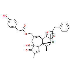 ChemSpider 2D Image | [(1R,2R,6R,10S,11R,17R)-13-Benzyl-6-hydroxy-15-isopropenyl-4,17-dimethyl-5-oxo-12,14,18-trioxapentacyclo[11.4.1.0~1,10~.0~2,6~.0~11,15~]octadeca-3,8-dien-8-yl]methyl (4-hydroxyphenyl)acetate | C36H38O8