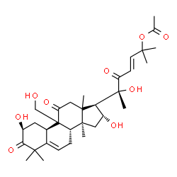 ChemSpider 2D Image | (2S,4R,13xi,16alpha,23E)-2,16,20-Trihydroxy-9-(hydroxymethyl)-10,14-dimethyl-1,11,22-trioxo-4,9-cyclo-9,10-secocholesta-5,23-dien-25-yl acetate | C32H46O9