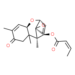 ChemSpider 2D Image | (4beta,5alpha,6xi,12R)-8-Oxo-12,13-epoxytrichothec-9-en-4-yl (2Z)-2-butenoate | C19H24O5