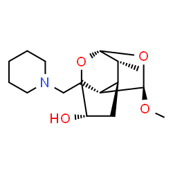 ChemSpider 2D Image | (1R,4S,6R,7S,8R,10R)-8-Methoxy-10-methyl-3-(1-piperidinylmethyl)-2,9-dioxatricyclo[4.3.1.0~3,7~]decan-4-ol | C16H27NO4