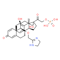 ChemSpider 2D Image | (11beta,13xi)-11,17-Dihydroxy-3,20-dioxopregna-1,4-dien-21-yl dihydrogen phosphate - 2-[(2-isopropylphenoxy)methyl]-4,5-dihydro-1H-imidazole (1:1) | C34H47N2O9P