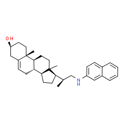 ChemSpider 2D Image | (3S,8S,9S,10R,14S,17R)-10,13-Dimethyl-17-[(2S)-1-(2-naphthylamino)-2-propanyl]-2,3,4,7,8,9,10,11,12,13,14,15,16,17-tetradecahydro-1H-cyclopenta[a]phenanthren-3-ol (non-preferred name) | C32H43NO