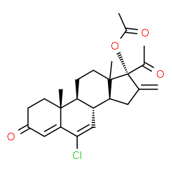 ChemSpider 2D Image | (13xi)-6-Chloro-16-methylene-3,20-dioxopregna-4,6-dien-17-yl acetate | C24H29ClO4