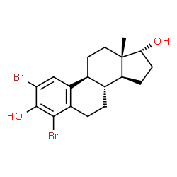 ChemSpider 2D Image | (17alpha)-2,4-Dibromoestra-1,3,5(10)-triene-3,17-diol | C18H22Br2O2