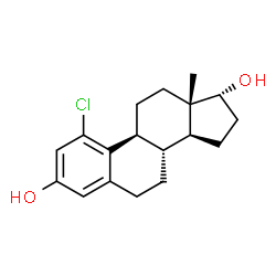 ChemSpider 2D Image | (17alpha)-1-Chloroestra-1(10),2,4-triene-3,17-diol | C18H23ClO2