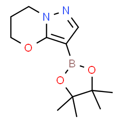 ChemSpider 2D Image | 3-(4,4,5,5-Tetramethyl-1,3,2-dioxaborolan-2-yl)-6,7-dihydro-5H-pyrazolo[5,1-b][1,3]oxazine | C12H19BN2O3