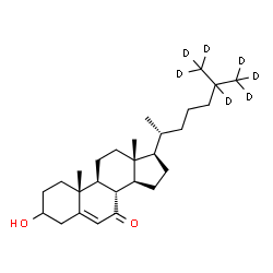 ChemSpider 2D Image | 3-Hydroxy(25,26,26,26,27,27,27-~2~H_7_)cholest-5-en-7-one | C27H37D7O2