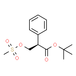 ChemSpider 2D Image | 2-Methyl-2-propanyl (2R)-3-[(methylsulfonyl)oxy]-2-phenylpropanoate | C14H20O5S