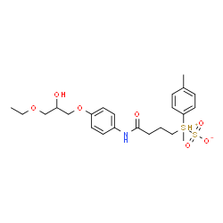 ChemSpider 2D Image | Sulfur, [4-[[4-(3-ethoxy-2-hydroxypropoxy)phenyl]amino]-4-oxobutyl]methyl(4-methylphenyl)sulfo- | C23H33NO7S2