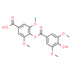 ChemSpider 2D Image | 4-[(4-Hydroxy-3,5-dimethoxybenzoyl)oxy]-3,5-dimethoxybenzoic acid | C18H18O9