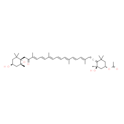 ChemSpider 2D Image | (3S,3'S,5R,5'R,6S)-3,5'-Dihydroxy-8-oxo-6',7'-didehydro-5,5',6,6',7,8-hexahydro-5,6-epoxy-beta,beta-caroten-3'-yl acetate | C42H58O6