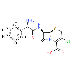 ChemSpider 2D Image | Cefaclor-(phenyl-13C6) | C913C6H14ClN3O4S