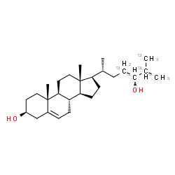 ChemSpider 2D Image | 5-Cholestene-3beta,24-diol-23,24,25,26,27-13C5 | C2213C5H46O2
