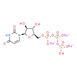 ChemSpider 2D Image | Trisodium 1-{5-O-[({[(hydroxyphosphinato)oxy]phosphinato}oxy)phosphinato]-beta-D-arabinofuranosyl}-2,4(1H,3H)-pyrimidinedione | C9H12N2Na3O15P3