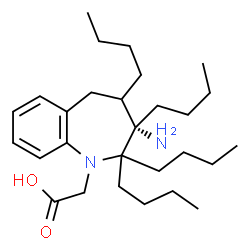 ChemSpider 2D Image | [(3S)-3-Amino-2,2,3,4-tetrabutyl-2,3,4,5-tetrahydro-1H-1-benzazepin-1-yl]acetic acid | C28H48N2O2
