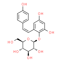 ChemSpider 2D Image | 2,4-Dihydroxy-6-[(Z)-2-(4-hydroxyphenyl)vinyl]phenyl beta-D-glucopyranoside | C20H22O9