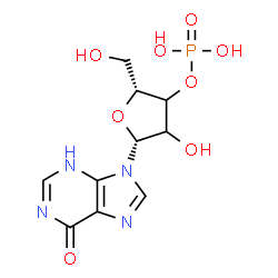 ChemSpider 2D Image | 9-(3-O-Phosphono-beta-D-glycero-pentofuranosyl)-3,9-dihydro-6H-purin-6-one | C10H13N4O8P