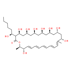 ChemSpider 2D Image | (4S,6S,8S,10R,12R,14S,16S,19E,21E,23E,25E,27S,28R)-4,6,8,10,12,14,16,27-Octahydroxy-3-[(1S)-1-hydroxyhexyl]-17,28-dimethyloxacyclooctacosa-17,19,21,23,25-pentaen-2-one | C35H58O11
