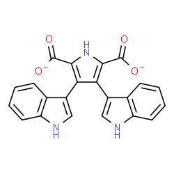 ChemSpider 2D Image | 3,4-Di(1H-indol-3-yl)-1H-pyrrole-2,5-dicarboxylate | C22H13N3O4