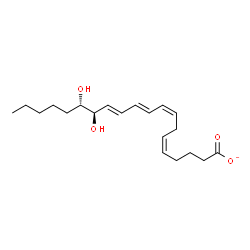 ChemSpider 2D Image | (5Z,8Z,10E,12E,14R,15S)-14,15-Dihydroxy-5,8,10,12-icosatetraenoate | C20H31O4
