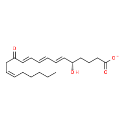 ChemSpider 2D Image | (5S,6E,8E,10E,14Z)-5-Hydroxy-12-oxo-6,8,10,14-icosatetraenoate | C20H29O4