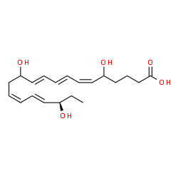 ChemSpider 2D Image | (6Z,8E,10E,14Z,16E,18R)-5,12,18-trihydroxyicosapentaenoic acid | C20H30O5