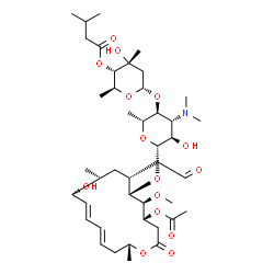 ChemSpider 2D Image | (2S,3S,4R,6S)-6-{[(2R,3S,4R,5R,6S)-6-{[(4R,5S,6S,7R,10R,11E,13E,16R)-4-Acetoxy-10-hydroxy-5-methoxy-9,16-dimethyl-2-oxo-7-(2-oxoethyl)oxacyclohexadeca-11,13-dien-6-yl]oxy}-4-(dimethylamino)-5-hydroxy-
2-methyltetrahydro-2H-pyran-3-yl]oxy}-4-hydroxy-2,4-dimethyltetrahydro-2H-pyran-3-yl 3-methylbutanoate (non-preferred name) | C42H69NO15