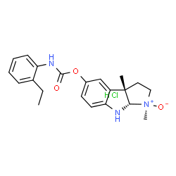 ChemSpider 2D Image | (1R,3aS,8aS)-1,3a-Dimethyl-1-oxido-1,2,3,3a,8,8a-hexahydropyrrolo[2,3-b]indol-5-yl (2-ethylphenyl)carbamate hydrochloride (1:1) | C21H26ClN3O3