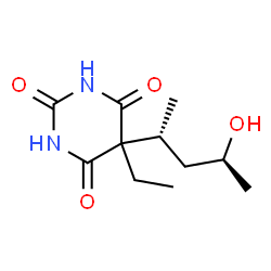 ChemSpider 2D Image | 5-Ethyl-5-[(2R,4S)-4-hydroxy-2-pentanyl]-2,4,6(1H,3H,5H)-pyrimidinetrione | C11H18N2O4