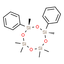 ChemSpider 2D Image | trans-2,2,4,4,6,8-hexamethyl-6,8-diphenylcyclotetrasiloxane | C18H28O4Si4