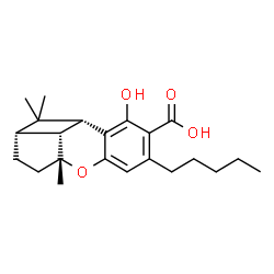 ChemSpider 2D Image | (1aS,3aR,8bR,8cR)-8-Hydroxy-1,1,3a-trimethyl-6-pentyl-1a,2,3,3a,8b,8c-hexahydro-1H-4-oxabenzo[f]cyclobuta[cd]indene-7-carboxylic acid | C22H30O4