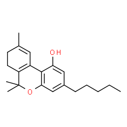 ChemSpider 2D Image | 6,6,9-Trimethyl-3-pentyl-7,8-dihydro-6H-benzo[c]chromen-1-ol | C21H28O2
