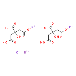 ChemSpider 2D Image | Butanoate, 3,4-dicarboxy-3-hydroxy-, bismuth(3+) potassium salt (2:1:3) | C12H14BiK3O14