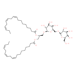 ChemSpider 2D Image | (2S)-3-{[6-O-(beta-D-Galactopyranosyl)-beta-D-galactopyranosyl]oxy}-1,2-propanediyl (9Z,12Z,15Z,9'Z,12'Z,15'Z)bis(-9,12,15-octadecatrienoate) | C51H84O15