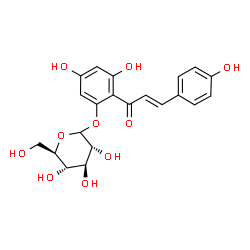 ChemSpider 2D Image | 3,5-Dihydroxy-2-[(2E)-3-(4-hydroxyphenyl)-2-propenoyl]phenyl D-glucopyranoside | C21H22O10
