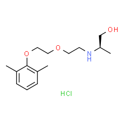 ChemSpider 2D Image | (2R)-2-({2-[2-(2,6-Dimethylphenoxy)ethoxy]ethyl}amino)-1-propanol hydrochloride (1:1) | C15H26ClNO3