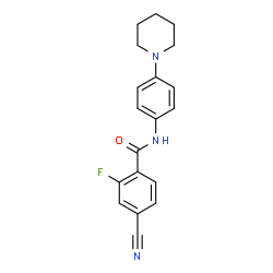 ChemSpider 2D Image | 4-Cyano-2-fluoro-N-[4-(1-piperidinyl)phenyl]benzamide | C19H18FN3O