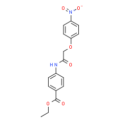 ChemSpider 2D Image | Ethyl 4-{[(4-nitrophenoxy)acetyl]amino}benzoate | C17H16N2O6