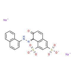 ChemSpider 2D Image | Disodium (8Z)-8-(1-naphthylhydrazono)-7-oxo-7,8-dihydro-1,3-naphthalenedisulfonate | C20H12N2Na2O7S2