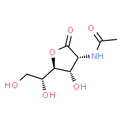 ChemSpider 2D Image | N-{(3R,4S,5S)-5-[(1R)-1,2-Dihydroxyethyl]-4-hydroxy-2-oxotetrahydro-3-furanyl}acetamide (non-preferred name) | C8H13NO6