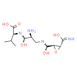 ChemSpider 2D Image | (Z)-N-{(2S)-2-Amino-1-hydroxy-3-[(Z)-(hydroxy{(2R,3R)-3-[hydroxy(imino)methyl]-2-oxiranyl}methylene)amino]propylidene}-L-valine | C12H20N4O6