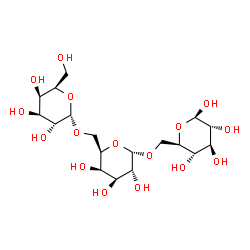 ChemSpider 2D Image | alpha-D-Galactopyranosyl-(1->6)-alpha-D-galactopyranosyl-(1->6)-beta-D-glucopyranose | C18H32O16