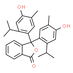 ChemSpider 2D Image | 3,3-Bis(4-hydroxy-2-isopropyl-5-methylphenyl)-2-benzofuran-1(3H)-one | C28H30O4