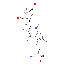 ChemSpider 2D Image | 7-(3-Amino-3-carboxypropyl)-4,6-dimethyl-3-(beta-D-ribofuranosyl)-3,4-dihydro-9H-imidazo[1,2-a]purin-9-one | C18H24N6O7