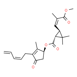 ChemSpider 2D Image | (1S)-2-Methyl-4-oxo-3-[(2Z)-2,4-pentadien-1-yl]-2-cyclopenten-1-yl (1R,3R)-3-[(1Z)-3-methoxy-2-methyl-3-oxo-1-propen-1-yl]-2,2-dimethylcyclopropanecarboxylate | C22H28O5