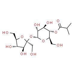 ChemSpider 2D Image | beta-D-Fructofuranosyl 4-O-isobutyryl-alpha-D-glucopyranoside | C16H28O12