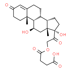 ChemSpider 2D Image | 4-{[(8alpha,10alpha,11alpha,13alpha,17alpha)-11,17-Dihydroxy-3,20-dioxopregn-4-en-21-yl]oxy}-4-oxobutanoic acid | C25H34O8