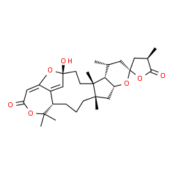 ChemSpider 2D Image | (1'R,2R,4R,4'R,5'S,6'R,10'R,12'S,16'S)-1'-Hydroxy-4,4',6',12',17',17'-hexamethyl-3,4-dihydro-5H,19'H-spiro[furan-2,8'-[9,18,24]trioxapentacyclo[19.2.1.0~4,12~.0~5,10~.0~16,22~]tetracosa[20,22]diene]-5
,19'-dione | C30H42O7
