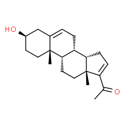 ChemSpider 2D Image | (3alpha,8alpha,10alpha,13alpha)-3-Hydroxypregna-5,16-dien-20-one | C21H30O2